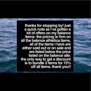 A note about Balance items